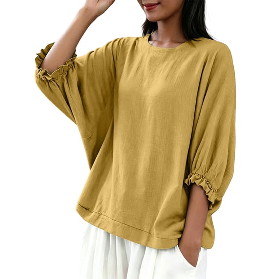 Sexlip Women's Top Comfortable Wear Everyday Versatile Wear Easy Care Fabric Fashion Forward Modern Style Classic Design Yellow XL