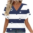 thumbnail image 1 of Sexlip Women's Top V-Neck Short Sleeve Loose Fit Comfortable Wear Daily Wear Essential Durable Quality Fashion Forward Blue XXL, 1 of 6