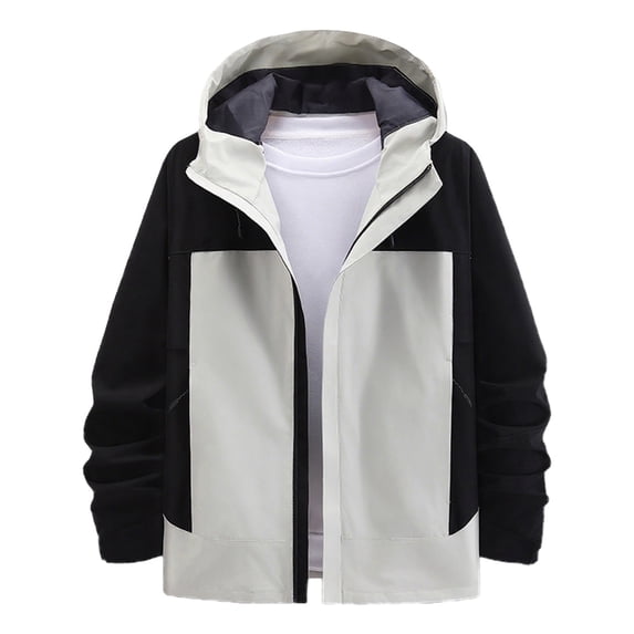 Sexlip Women's Varsity Jacket Windbreaker Spring and Fall Vibrant Color Block Lightweight Coat Hooded With Pocket Black M