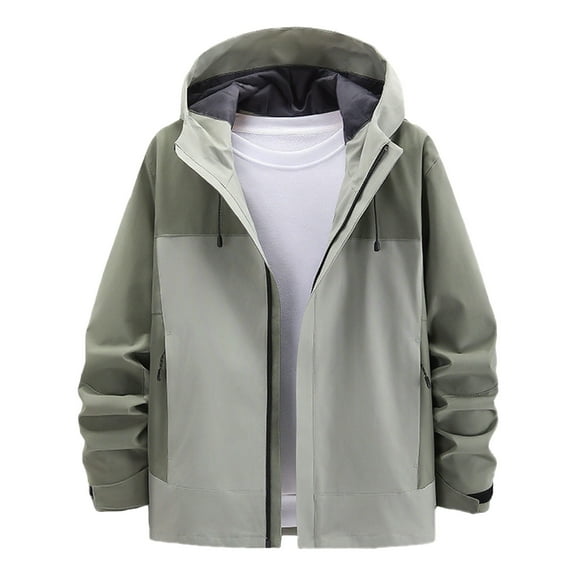 Sexlip Women's Varsity Jacket Windbreaker Spring and Fall Vibrant Color Block Lightweight Coat Hooded With Pocket Green XL