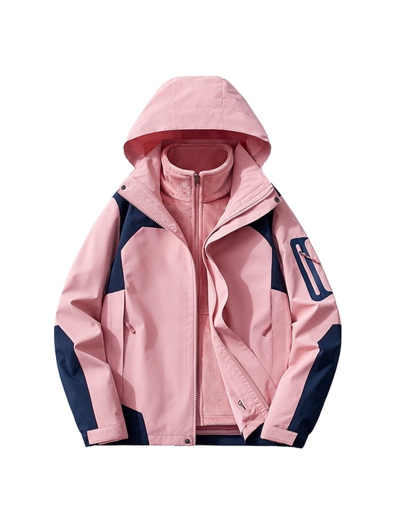 Women's Waterproof Ski Jacket Warm Winter Coat Outdoor Windbreaker Hiking Snowboarding Jacket Pink M