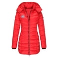 thumbnail image 1 of Sexlip Women's Winter Warm Coat Packable Long Hooded Outwear Vegan Down Parka Jacket Red XXL, 1 of 5