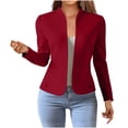 thumbnail image 1 of Sexlip Womens Blazers for Work Casual Elegant Lace Trim Long Sleeve Suit Jackets Dressy Casual Office Work Open Front Coat Red XL, 1 of 9