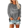 thumbnail image 1 of Sexlip Womens Christmas T Shirt Loose Long Sleeve Printed Shirt Fashion Cozy Xmas Party Tops Casual Crew Neck Solid Blouse Gray XXL, 1 of 7