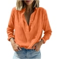 thumbnail image 1 of Sexlip Womens Collared Blouse Long Sleeve Oversized Design Soft Fabric Relaxed Silhouette for Daily Use Orange L, 1 of 8