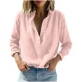 thumbnail image 1 of Sexlip Womens Collared Blouse Long Sleeve Oversized Design Soft Fabric Relaxed Silhouette for Daily Use Pink L, 1 of 8