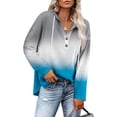 thumbnail image 1 of Sexlip Womens Color Block Sweatshirt Zip Long Sleeve V Neck Drawstring Hoodies Casual Fall Comfort Pocket Pullover Tops Blue L, 1 of 6