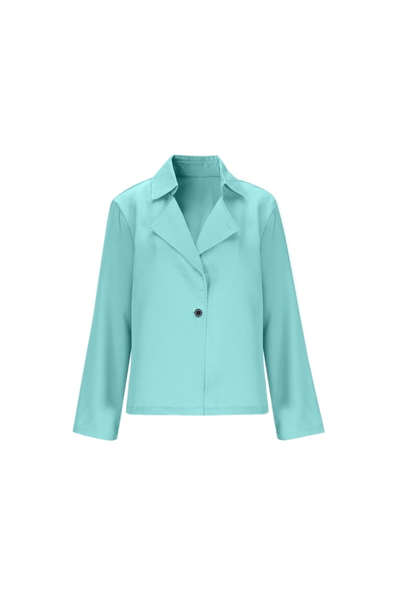 Womens Faux Suede Jackets Long Sleeve Casual Cropped Zipper Biker Moto Jacket Fall Winter Outfits Blue L
