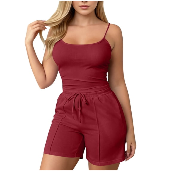 Sexlip Womens Flared Pants All Season wide waistband straight leg soft cotton athletic wear breathable for summer outing Red S