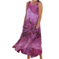 thumbnail image 1 of Sexlip Womens Floral Print Maxi Dress Square Neck Design Lightweight Fabric Relaxed Silhouette for Brunch Outings Pink M, 1 of 5