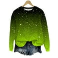 thumbnail image 1 of Sexlip Womens Galaxy Print Sweatshirt Long Sleeve Round Neck Design Soft Fabric Relaxed Silhouette for Casual Wear Green M, 1 of 8