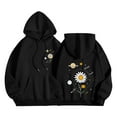 thumbnail image 1 of Sexlip Womens Graphic Hoodies Cute Flower Print Long Sleeve Hooded Preppy Y2k Aesthetic Sweatshirts Fall Oversized Pullover Black L, 1 of 5