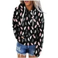 thumbnail image 1 of Sexlip Womens Graphic Hoodies Floral Print Long Sleeve Streetwear Hooded Sweatshirt Y2K Oversized Pullovers with Pocket Black L, 1 of 5