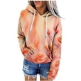 thumbnail image 1 of Sexlip Womens Graphic Hoodies Floral Print Long Sleeve Streetwear Hooded Sweatshirt Y2K Oversized Pullovers with Pocket Orange M, 1 of 5