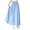 thumbnail image 1 of Sexlip Womens High Waist Drapey Swing A Line Maxi Skirt Flowy Elegant Wedding Guest Outfit Blue S, 1 of 4