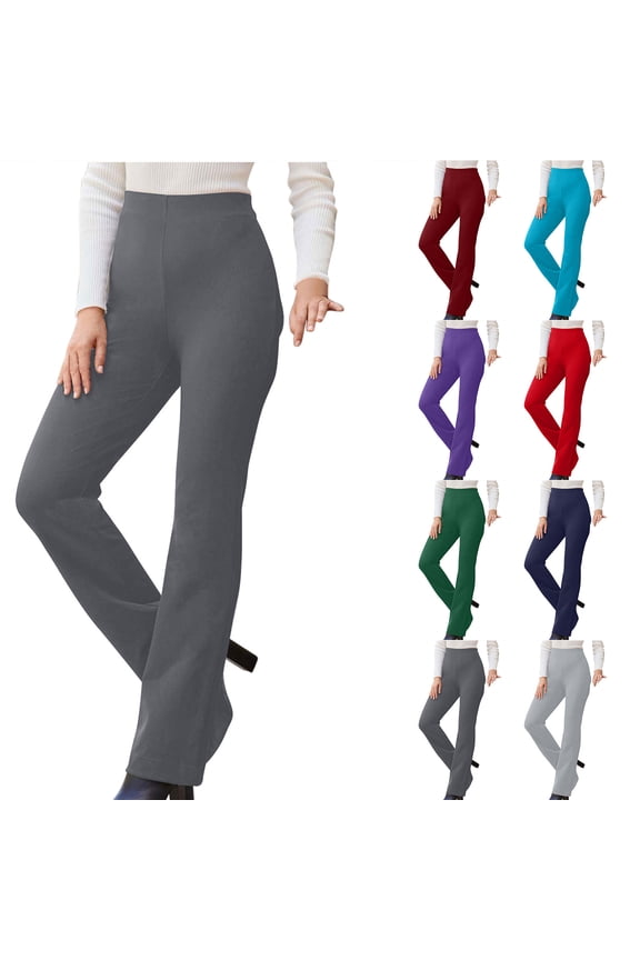 Womens High Waist Slim Stretchy Capri Pants Lightweight Versatile Office Casual Outfit Gray L