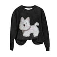 thumbnail image 1 of Sexlip Womens Holiday Long Sleeve Coats for Women Boat Neck Sweater Loose Fit Crochet Fall Winter Sweatshirt Black M, 1 of 2