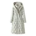 thumbnail image 1 of Sexlip Womens Hooded Open Front Cardigan Cable Knit Sweaters Casual Long Sleeve Long Button Up Sweater Coats with Pockets White XL, 1 of 4