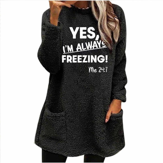 Sexlip Womens Hooded Sweatshirt Freelancing Slogan Print Design Pocket Soft Fabric Relaxed Silhouette for Daily Wear Black XXXL