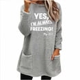 thumbnail image 1 of Sexlip Womens Hooded Sweatshirt Freelancing Slogan Print Design Pocket Soft Fabric Relaxed Silhouette for Daily Wear Gray S, 1 of 4