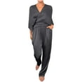 thumbnail image 1 of Sexlip Womens Jumpsuit Two Piece Set Long Sleeve Top Elastic Pants Comfortable Material Loose Cut for Daily Wear Black L, 1 of 6