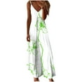 thumbnail image 1 of Sexlip Womens Linen Blend Maxi Dress Button Front Design Breathable Fabric Relaxed Silhouette for Daily Leisure Green XL, 1 of 5