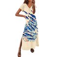 thumbnail image 1 of Sexlip Womens Long Dress Short Sleeve Printed Design Soft Fabric Relaxed Silhouette for Daily Casual Multicolor S, 1 of 3
