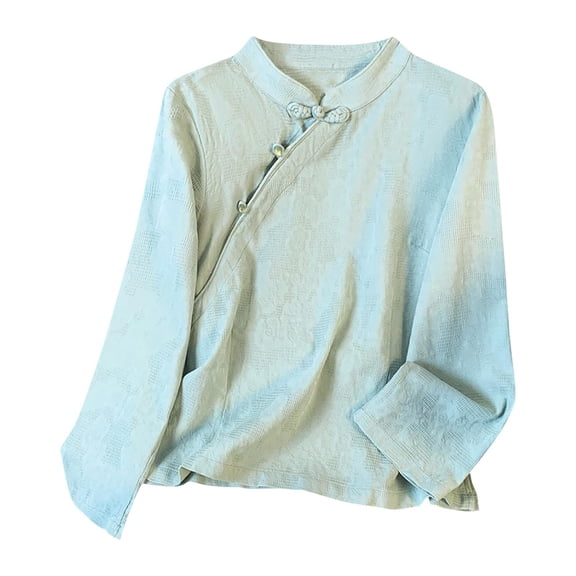 Sexlip Womens Long Sleeve Blouse Wrap Design Soft Fabric Relaxed Silhouette for Daily Use Green XXL