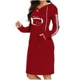 thumbnail image 1 of Sexlip Womens Long Sleeve Midi Dress V Neck Design Soft Fabric Relaxed Silhouette for Office Wear Red S, 1 of 6