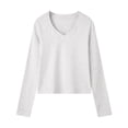 thumbnail image 1 of Sexlip Womens Long Sleeve Shirts V Neck Tops Solid Color Casual Fall T Shirts Loose Fit Basic Top Winter Fall Clothing Gray XL, 1 of 3