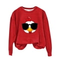 thumbnail image 1 of Sexlip Womens Long Sleeve Sweatshirt Cartoon Duck Print Design Cropped Hem Soft Fabric Comfortable Silhouette for Casual Wear Red L, 1 of 6