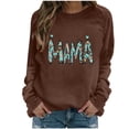 thumbnail image 1 of Sexlip Womens Long Sleeve Sweatshirt MAMA Letter Print Design Soft Fabric Relaxed Silhouette for Daily Lounge Brown L, 1 of 5