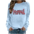 thumbnail image 1 of Sexlip Womens Long Sleeve Sweatshirt Rihanna Letter Print Design Soft Fabric Comfortable Silhouette for Casual Wear Blue M, 1 of 5