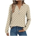 thumbnail image 1 of Sexlip Womens Long Sleeve T-Shirts Fall Casual V-Neck Henley Button Down Tunic Tops Dressy Versatile Classic Loose Fit Shirts Yellow M, 1 of 8