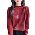 thumbnail image 1 of Sexlip Womens Mock Neck Blouse Long Sleeve Textured Design Soft Fabric Slim Silhouette for Daily Use Red XXL, 1 of 5