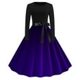 thumbnail image 1 of Sexlip Womens Ombre Print V Neck Puff Sleeve Swing Maxi Dress Flowy Elegant Wedding Guest Evening Dress Purple S, 1 of 3