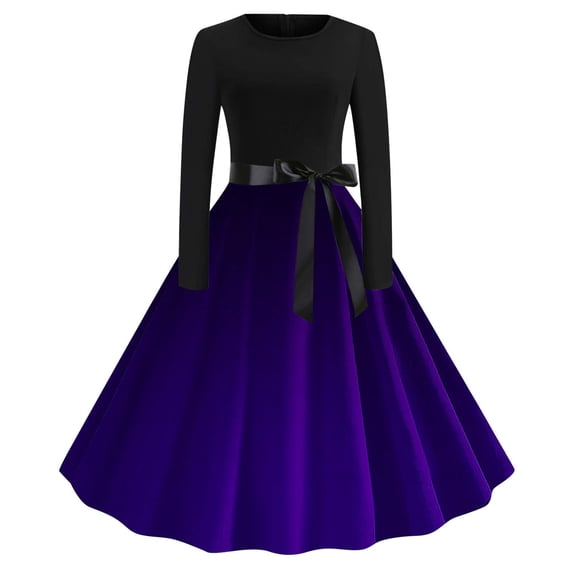 Sexlip Womens Ombre Print V Neck Puff Sleeve Swing Maxi Dress Flowy Elegant Wedding Guest Evening Dress Purple XXL