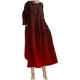 thumbnail image 1 of Sexlip Womens Oversized Linen Maxi Dress V Neck Design Breathable Fabric Relaxed Silhouette for Home Wear Red S, 1 of 6