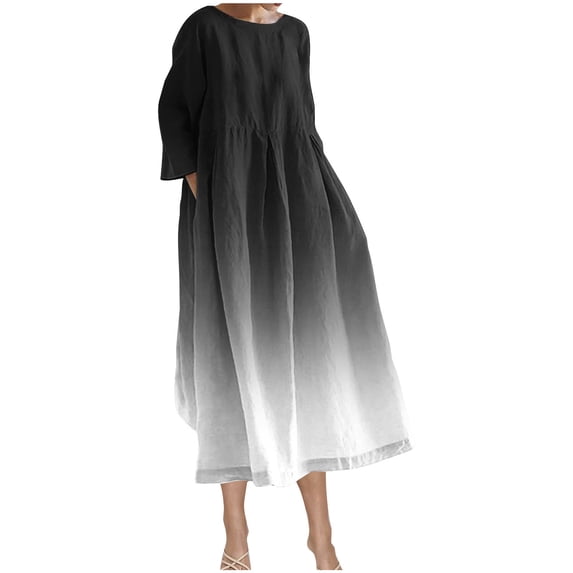 Sexlip Womens Oversized Linen Maxi Dress V Neck Design Breathable Fabric Relaxed Silhouette for Home Wear White XXXL
