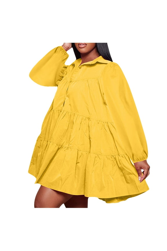 Womens Oversized Raincoat Dress Long Sleeve Design Waterproof Fabric Relaxed Silhouette for Outdoor Activities Yellow S