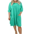 thumbnail image 1 of Sexlip Womens Oversized Shirt Dress Short Sleeve Design Lightweight Fabric Relaxed Silhouette for Daily Errands Green L, 1 of 6