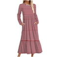 thumbnail image 1 of Sexlip Womens Plaid Maxi Dress Long Sleeve Design Soft Fabric Relaxed Silhouette for Casual Outings Red S, 1 of 4