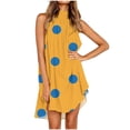 thumbnail image 1 of Sexlip Womens Polka Dot Mini Dress Cap Sleeve Design Soft Fabric Relaxed Silhouette for Casual Hangouts Orange L, 1 of 4
