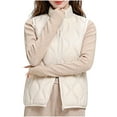 thumbnail image 1 of Sexlip Womens Puffer Vest Lightweight Sleeveless Jacket Women Puffy Vest Quilted Coat Solid Plus Size Warm Winter Vests Beige XXL, 1 of 5