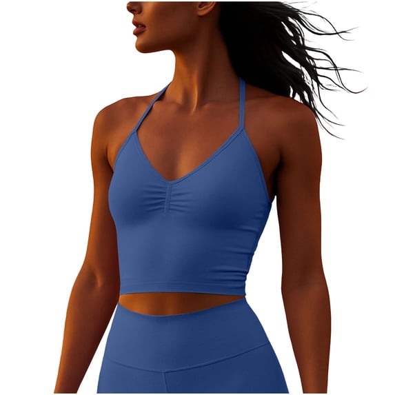 Sexlip Womens Racerback Sleeveless Slim High Stretch Athletic Sleeveless Top Durable Comfortable Fitness Outfit Blue M