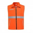 thumbnail image 1 of Sexlip Womens Reflective Stripe Sleeveless Safety Vest High Visibility Protective Workwear Outfit Orange M, 1 of 4