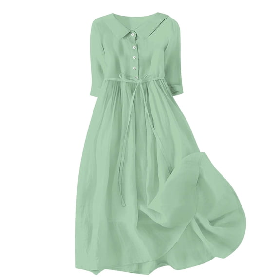 Sexlip Womens Ruffled Mini Dress Tie Front Design Stretchy Fabric Relaxed Silhouette for Party Events Green XXXL