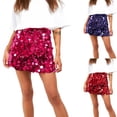 thumbnail image 1 of Sexlip Womens Sequin Mini Skirt High Waist Design Sparkly Fabric Relaxed Silhouette for Party Events Pink L, 1 of 10