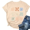 thumbnail image 1 of Sexlip Womens Short Sleeve Graphic Print Crew Neck T Shirt Breathable Fabric Relaxed Silhouette for Beach Days Yellow M, 1 of 4