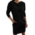 thumbnail image 1 of Sexlip Womens Short Sleeve Midi Dress Crew Neck Design Stretchy Fabric Relaxed Silhouette for Office Wear Black M, 1 of 6